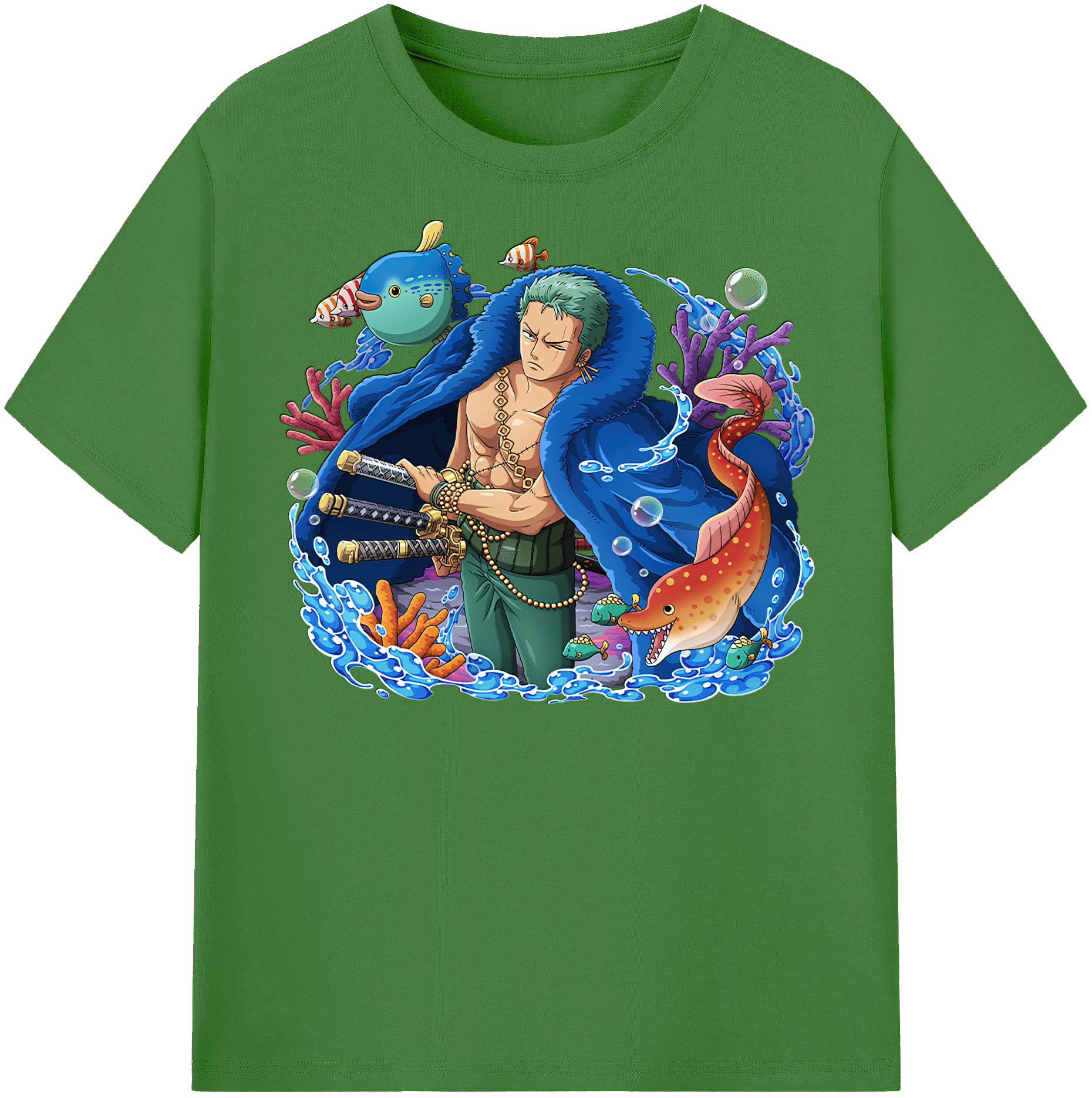 ワンピース ロロノア・ゾロ ONE PIECE Roronoa Zoro レディースカジュアルプリントTシャツ（綿100％）